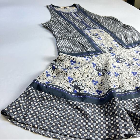 REBECCA TAYLOR Size 10 Silk Dress Floral Spring Summer Fit Flare - Picture 5 of 14